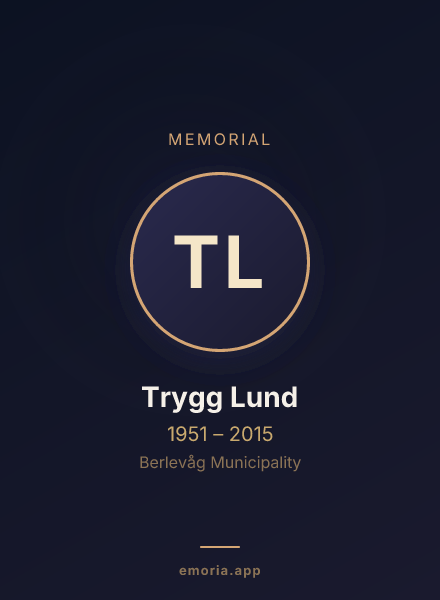 Memorial portrait of Trygg Lund