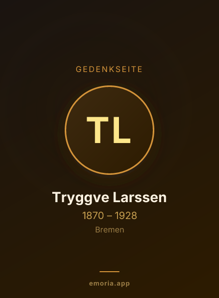Gedenkportrait von Tryggve Larssen