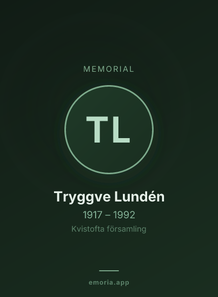 Memorial portrait of Tryggve Lundén