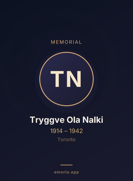 Memorial portrait of Tryggve Ola Nalki