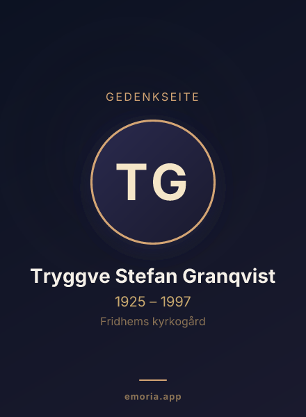 Gedenkportrait von Tryggve Stefan Granqvist