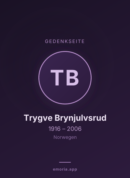 Gedenkportrait von Trygve Brynjulvsrud