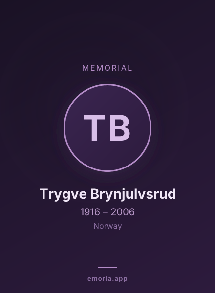 Memorial portrait of Trygve Brynjulvsrud
