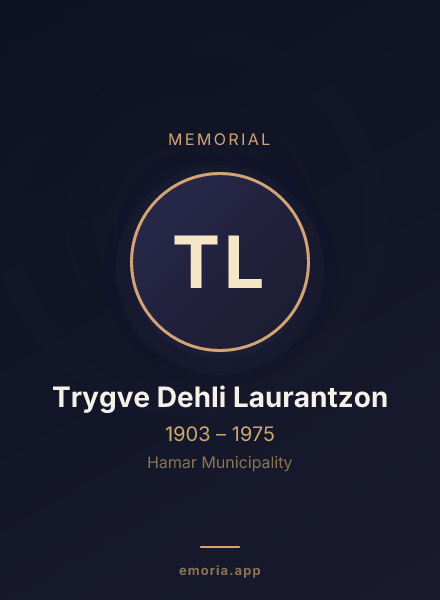 Memorial portrait of Trygve Dehli Laurantzon