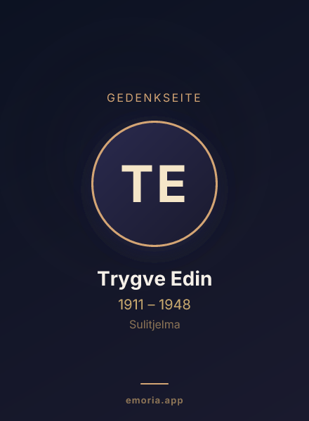 Gedenkportrait von Trygve Edin