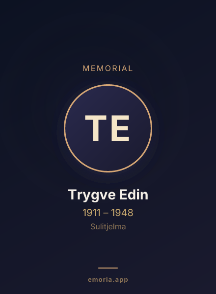 Memorial portrait of Trygve Edin