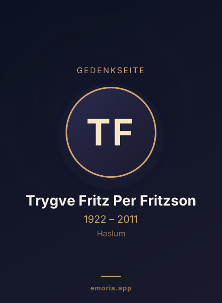 Gedenkportrait von Trygve Fritz Per Fritzson