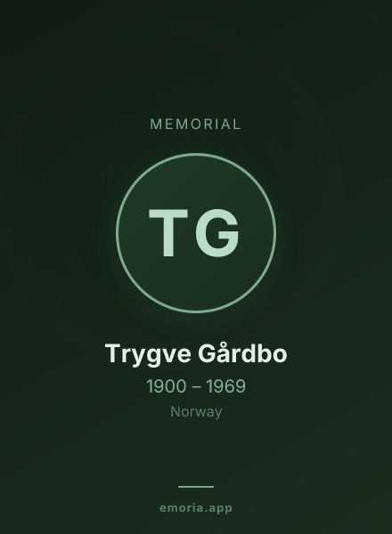 Memorial portrait of Trygve Gårdbo