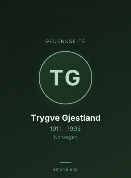 Gedenkportrait von Trygve Gjestland