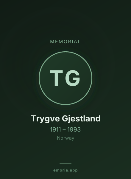 Memorial portrait of Trygve Gjestland
