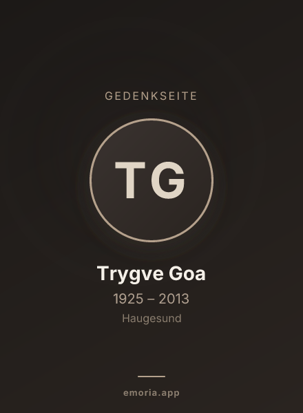 Gedenkportrait von Trygve Goa