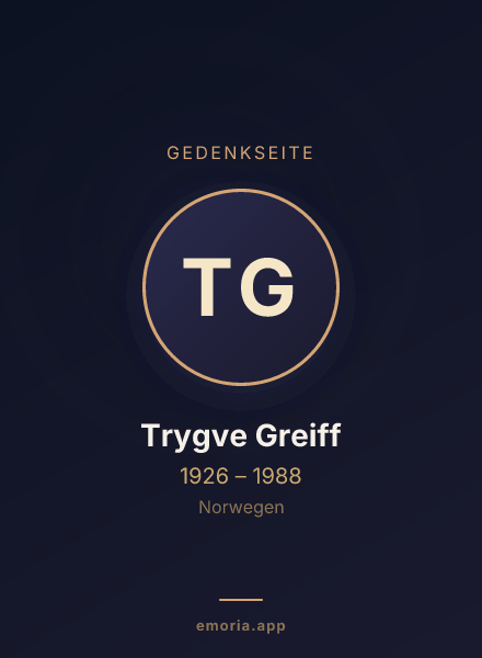 Gedenkportrait von Trygve Greiff