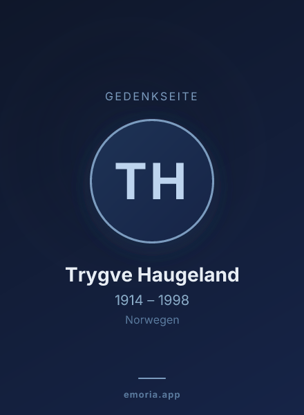Gedenkportrait von Trygve Haugeland