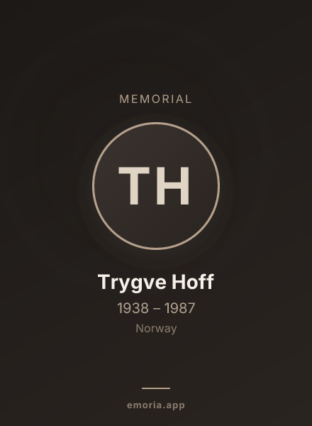 Memorial portrait of Trygve Hoff