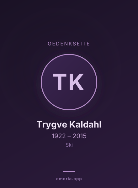 Gedenkportrait von Trygve Kaldahl