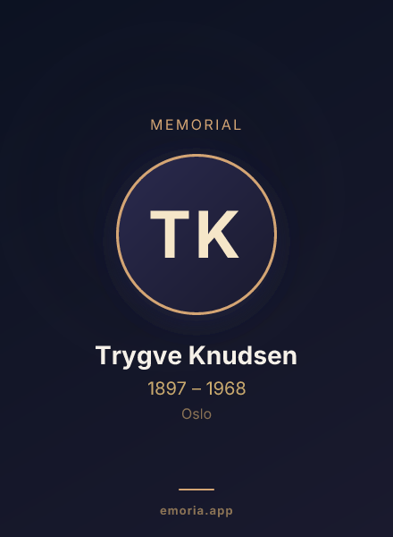 Memorial portrait of Trygve Knudsen