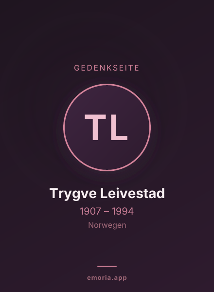Gedenkportrait von Trygve Leivestad