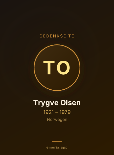 Gedenkportrait von Trygve Olsen