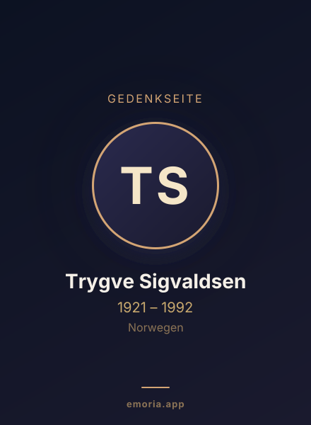 Gedenkportrait von Trygve Sigvaldsen