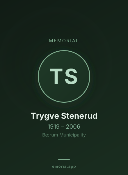 Memorial portrait of Trygve Stenerud