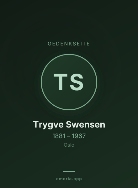 Gedenkportrait von Trygve Swensen