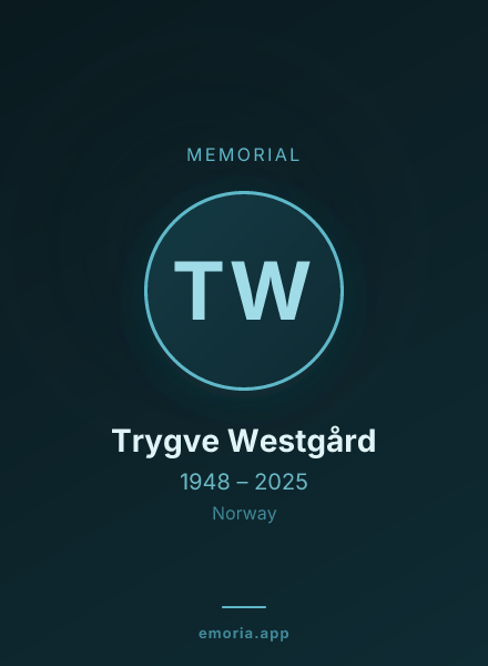 Memorial portrait of Trygve Westgård