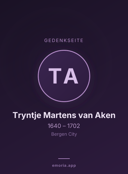 Gedenkportrait von Tryntje Martens van Aken