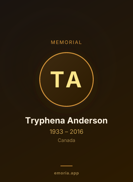 Memorial portrait of Tryphena Anderson