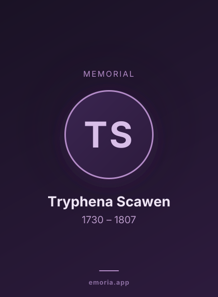 Memorial portrait of Tryphena Scawen