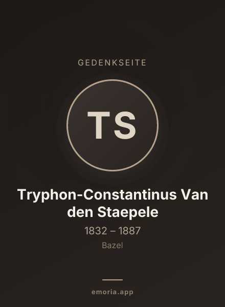 Gedenkportrait von Tryphon-Constantinus Van den Staepele