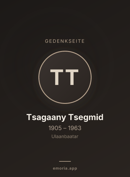 Gedenkportrait von Tsagaany Tsegmid