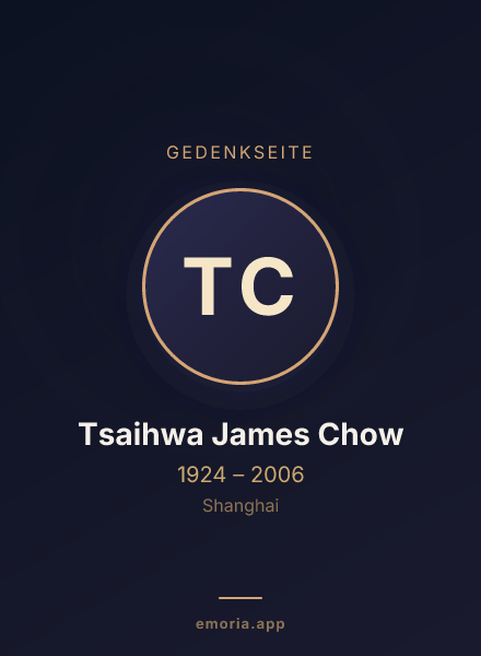 Gedenkportrait von Tsaihwa James Chow