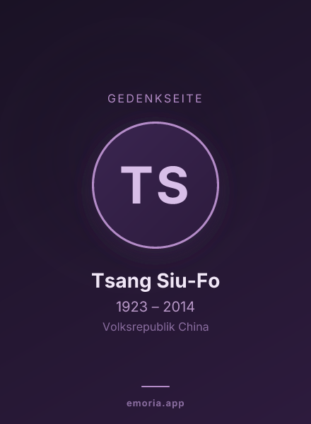 Gedenkportrait von Tsang Siu-Fo