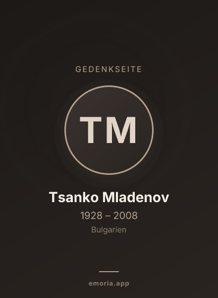 Gedenkportrait von Tsanko Mladenov