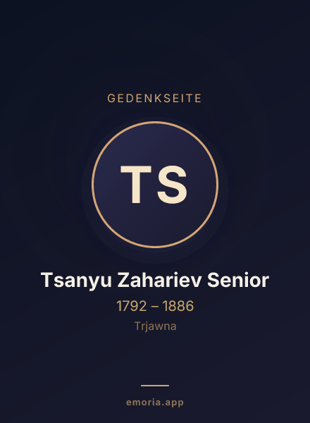 Gedenkportrait von Tsanyu Zahariev Senior