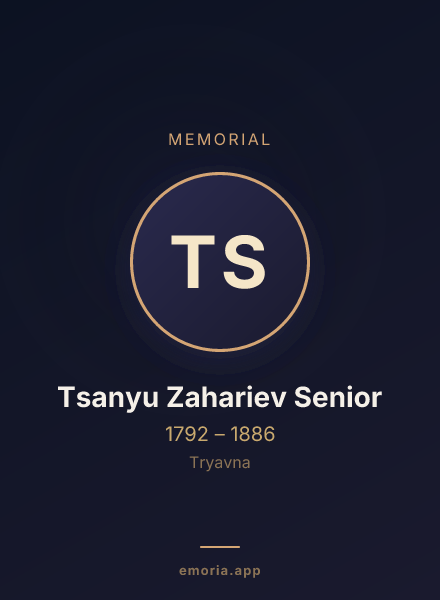 Memorial portrait of Tsanyu Zahariev Senior