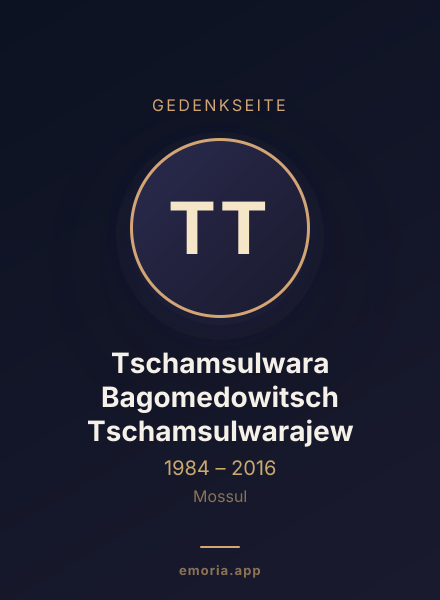 Gedenkportrait von Tschamsulwara Bagomedowitsch Tschamsulwarajew
