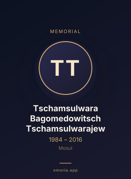 Memorial portrait of Tschamsulwara Bagomedowitsch Tschamsulwarajew