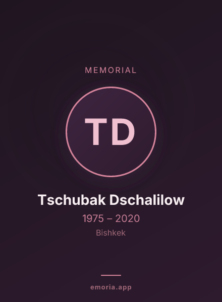 Memorial portrait of Tschubak Dschalilow