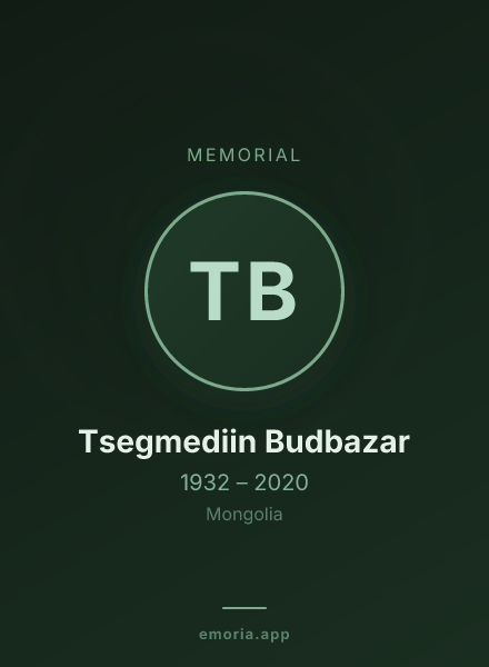 Memorial portrait of Tsegmediin Budbazar
