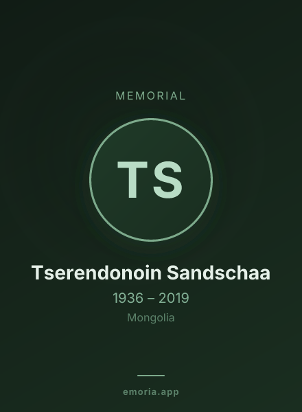 Memorial portrait of Tserendonoin Sandschaa