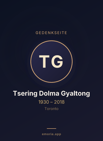 Gedenkportrait von Tsering Dolma Gyaltong