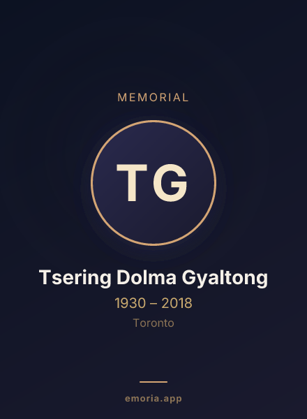 Memorial portrait of Tsering Dolma Gyaltong