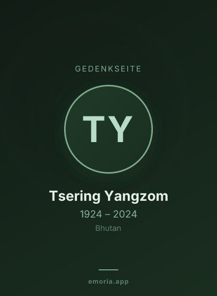 Gedenkportrait von Tsering Yangzom
