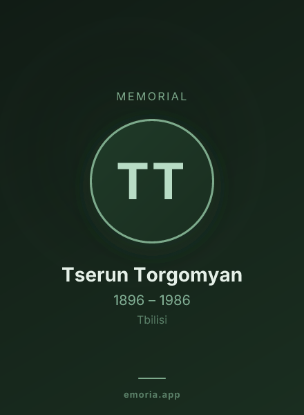 Memorial portrait of Tserun Torgomyan