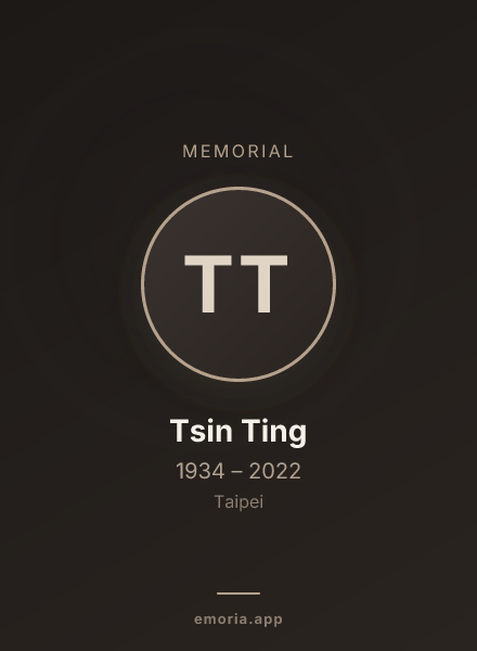 Memorial portrait of Tsin Ting