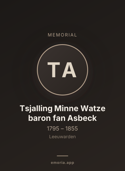 Memorial portrait of Tsjalling Minne Watze baron fan Asbeck