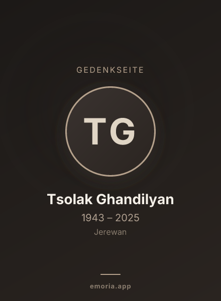 Gedenkportrait von Tsolak Ghandilyan