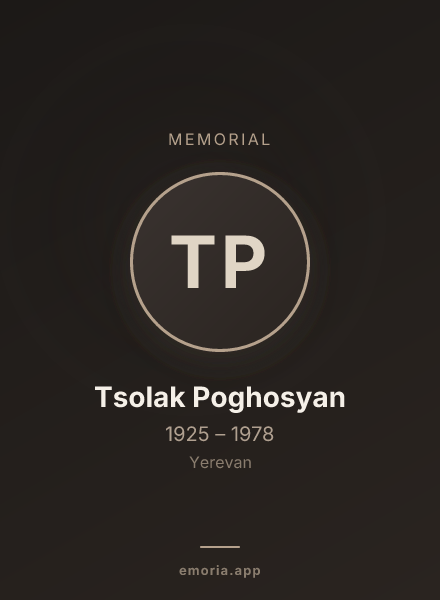 Memorial portrait of Tsolak Poghosyan