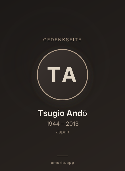 Gedenkportrait von Tsugio Andō